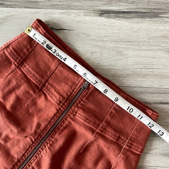 Free People We The Free Front Zipper Mini Skirt Burnt Orange Size 25 - Picture 2 of 7